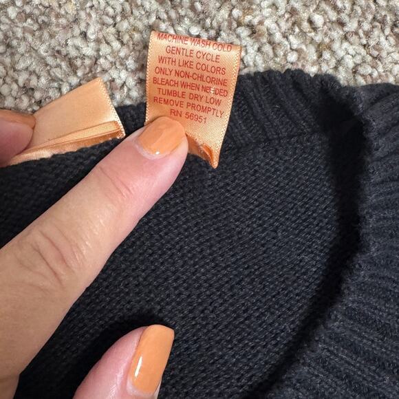 Y2K Vintage Argyle Cardigan NorthCrest L Purple Black Cotton GUC Preppy Academia - Picture 7 of 8